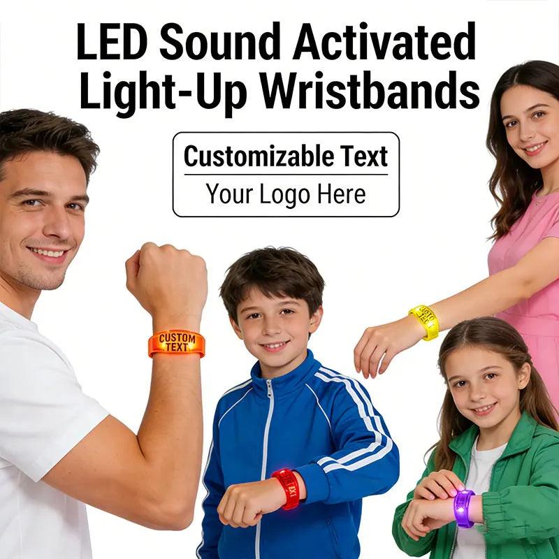 20 50 Commission LED Sound Activated Glow Dark Bracelets Rhythmic