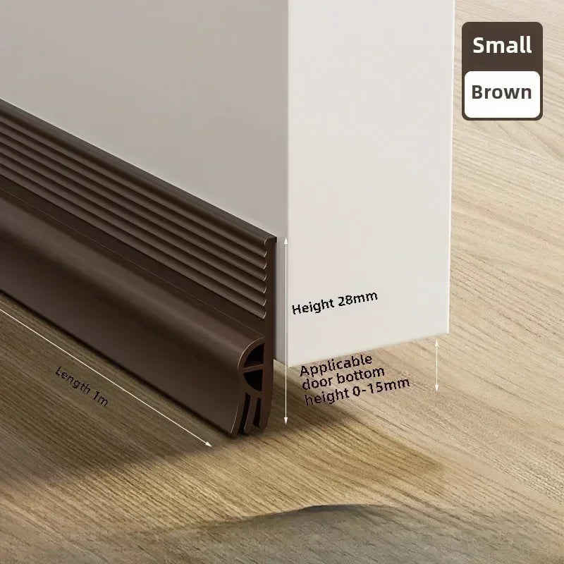Windproof Door Bottom Sealing Strip Special Air TPE Leakage Strip Lower Windshield Strip Rubber Strips At The Bottom of The Door Zpaxo Brown 1m