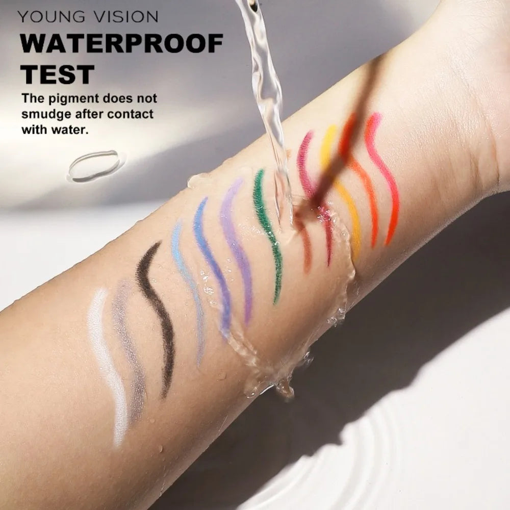 Anti-Smudge Colorful Eyeliner Pen Matte & Shimmer Finish Long-Lasting Waterproof Gel Liner for Eyes & Eyeshadow Eyes Makeup Zpaxo