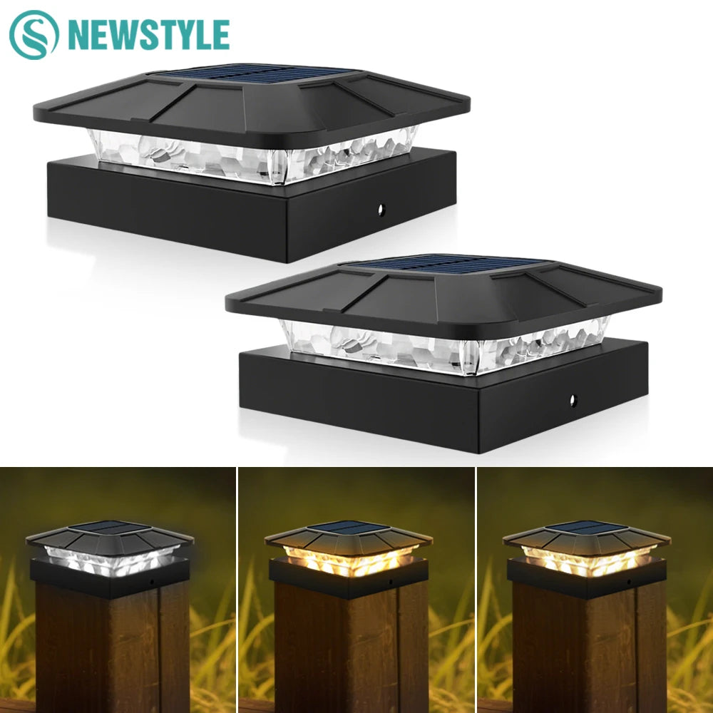 Outdoor Solar Post Cap Lights 3 Modes Fence Light Solar Powered Waterproof Gate Light For 4 Inch Wood Posts Yard Garden Outside Zpaxo