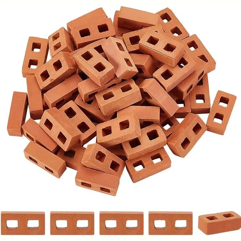 50 Mini Cinder Blocks – 1/16 Scale Cement Bricks for Miniatures Miniature Scale Bricks Zpaxo