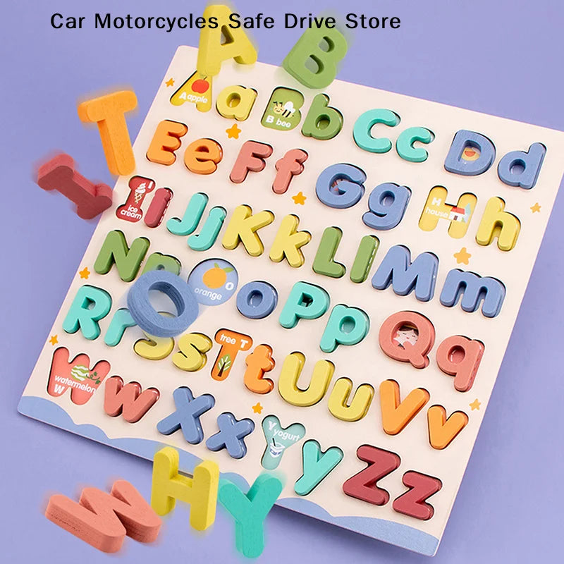 Kids Montessori Wooden English Letter Uppercase Lowercase Letters