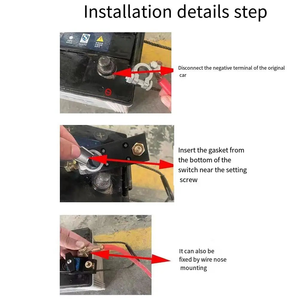 12V/24V Car Battery Disconnect Switch Battery Cut-off Quick Cut-off Anti-leakage Switch Battery Terminal Metal Zpaxo