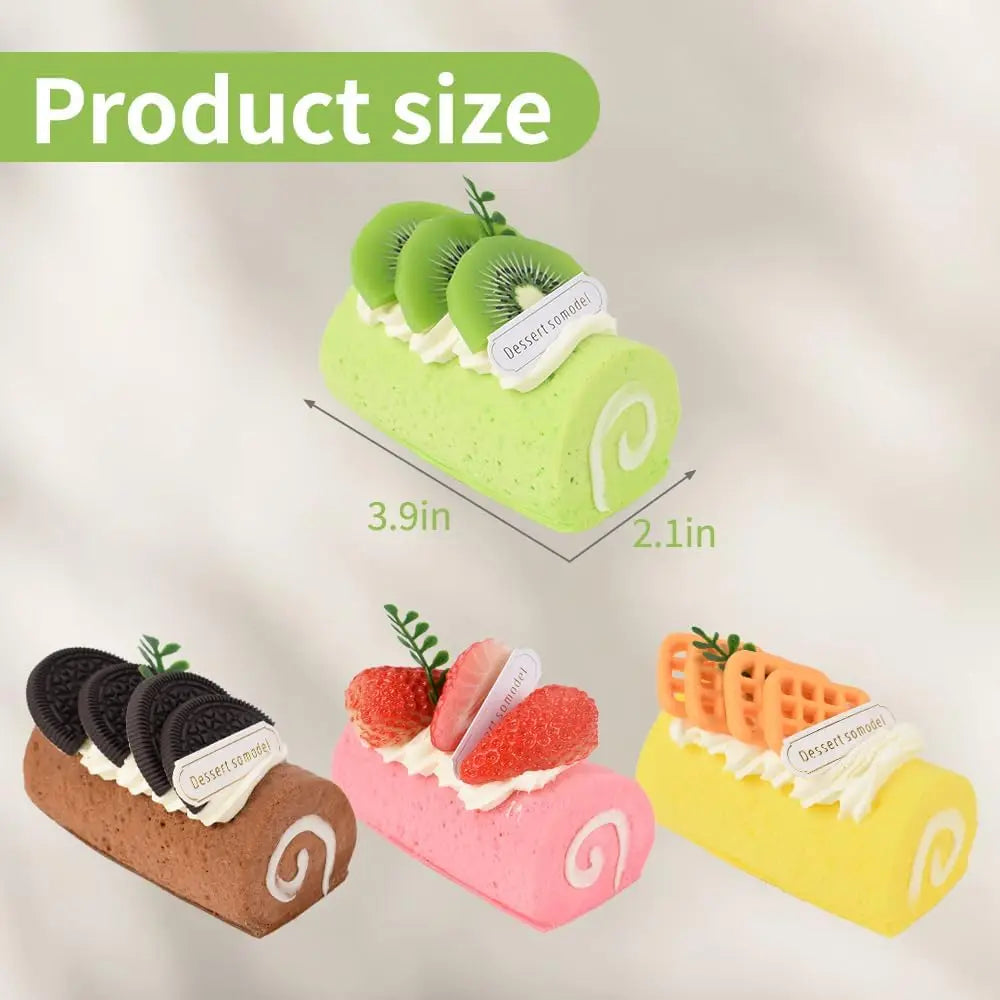 Fake Long Swiss Egg Roll Model Cake Large Artificial Simulation Food