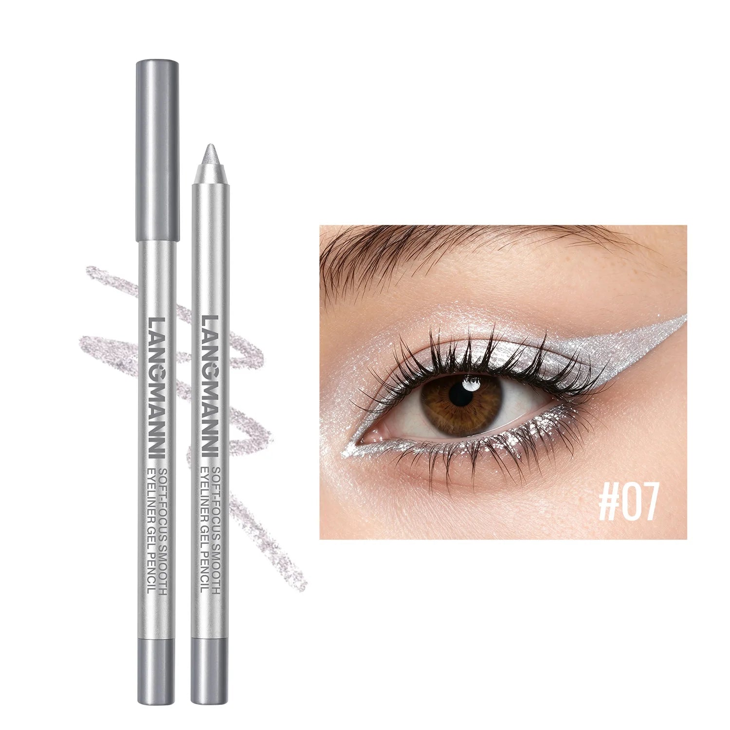 Pearlescent Glitter Eyeliner Pencil 12 Colors Smooth High Pigment Eye Liner Eyeshadow Pen Long-Lasting Waterproof Eyes Makeup Zpaxo 07