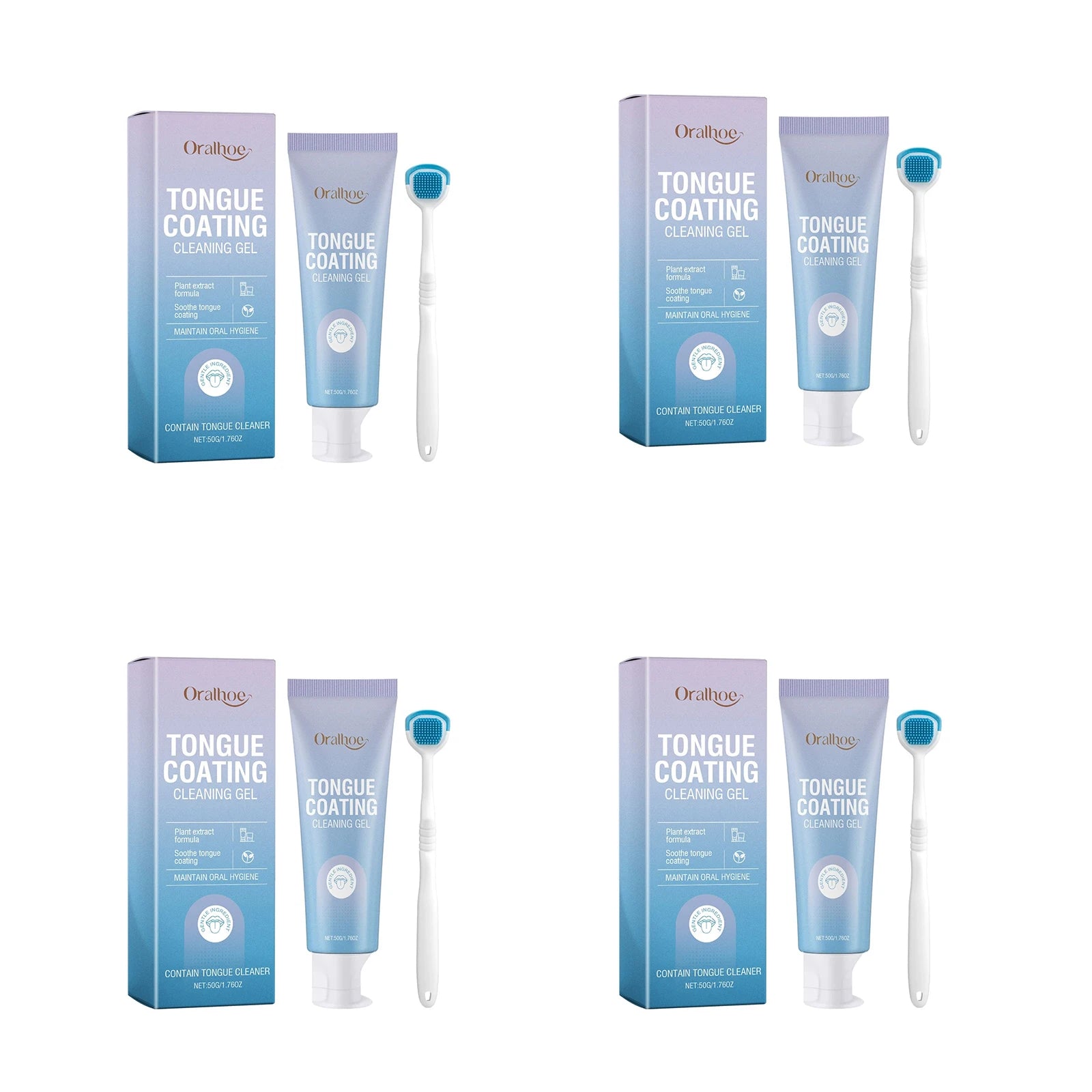 Tongue Cleaning Gel Set – Eliminate Bad Breath & Oral Bacteria Tongue Cleaning Kit Zpaxo 4sets boxed