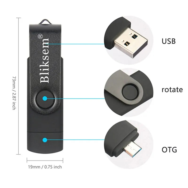 Bliksem OTG Flash Drive 32GB 64GB Speed USB2 0 Mobile Phone USB Metal Zpaxo