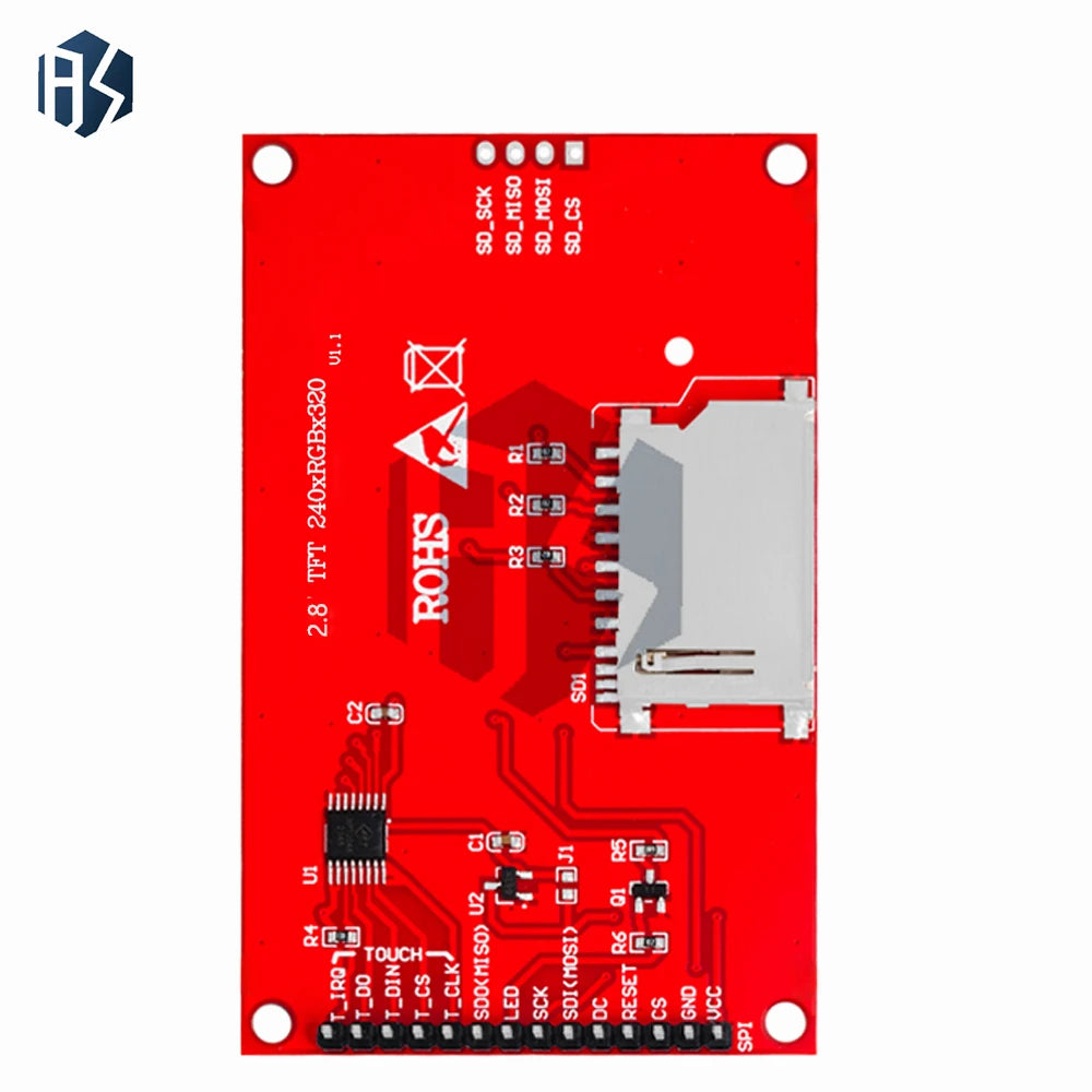 2 8 240x320 SPI TFT LCD Serial Port Module PCB Adapter Micro SD Zpaxo