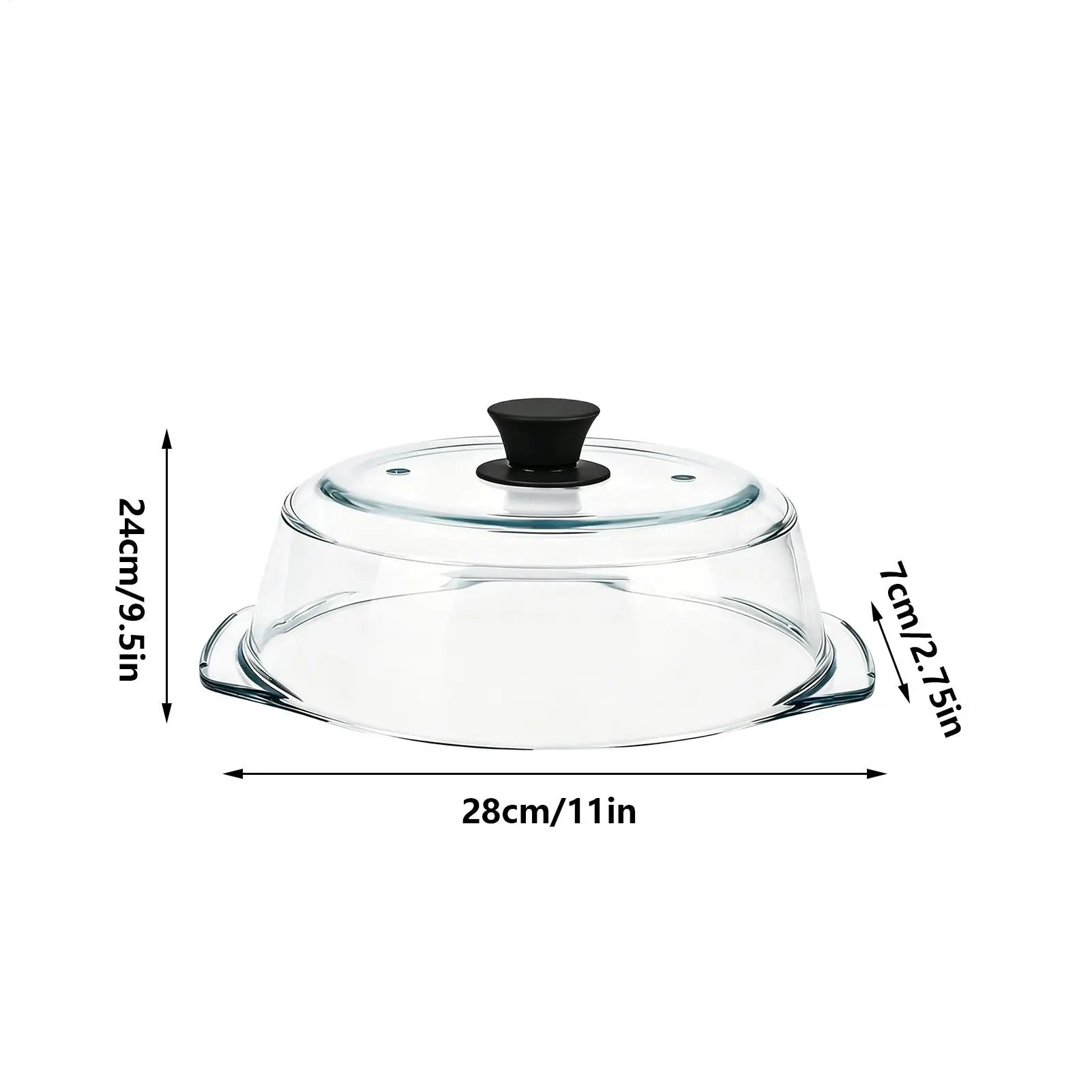 Glass Microwave Cover For Food Reusable Heating Clear Lid With Silicone Handle Microwave Splatter Cover Glass For Oven Bowls Zpaxo