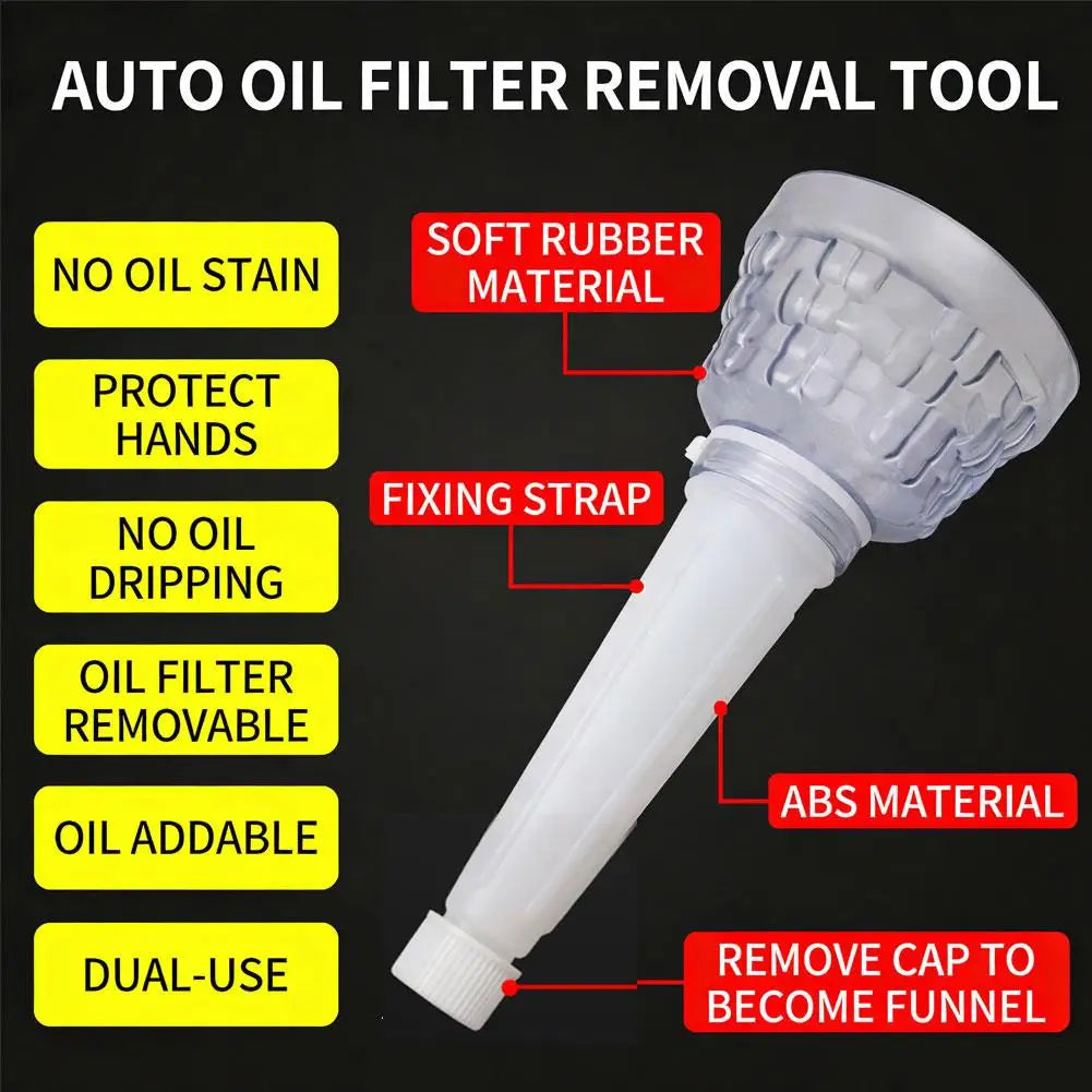 Universal Car Oil Funnel Filter Tool – No-Spill Refueling Auto Oil Funnel Tool Zpaxo