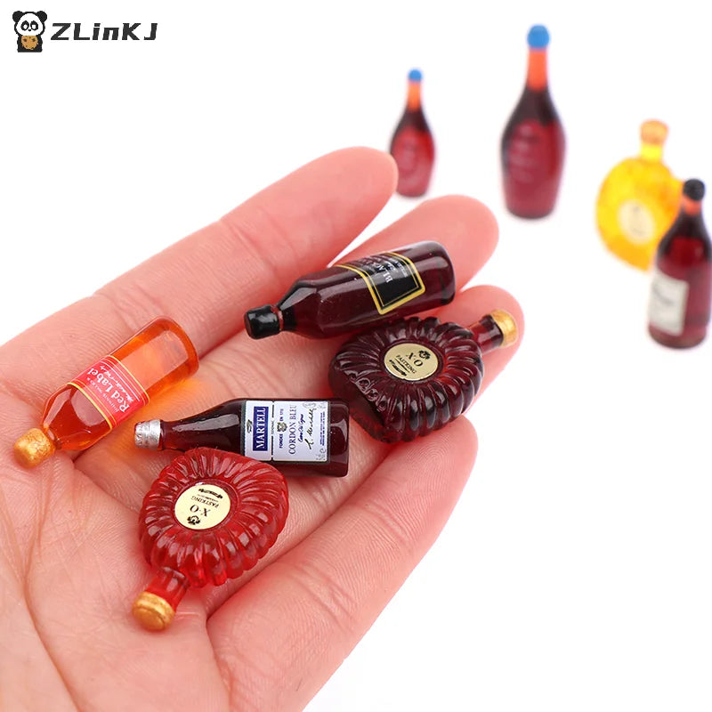 ▶9Pcs Doll House World Famous Foreign Wine XO Whiskey Miniature Food Play Zpaxo
