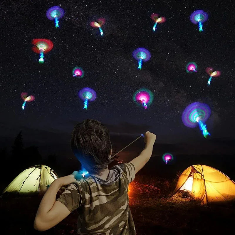 New 50/30/10/5/1Pc Amazing Light Toy Arrow Rocket Helicopter Flying LED Light Toys Party Fun Best Gifts Rubber Band Catapult Zpaxo