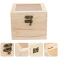 Sturdy Eco Friendly Wooden Storage Box Clear Glass Lid Classy