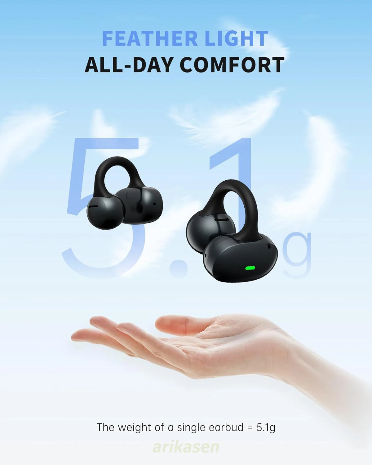 Clip Earbuds Bluetooth 6 0 Wireless Open Ear Headphones Clear Call