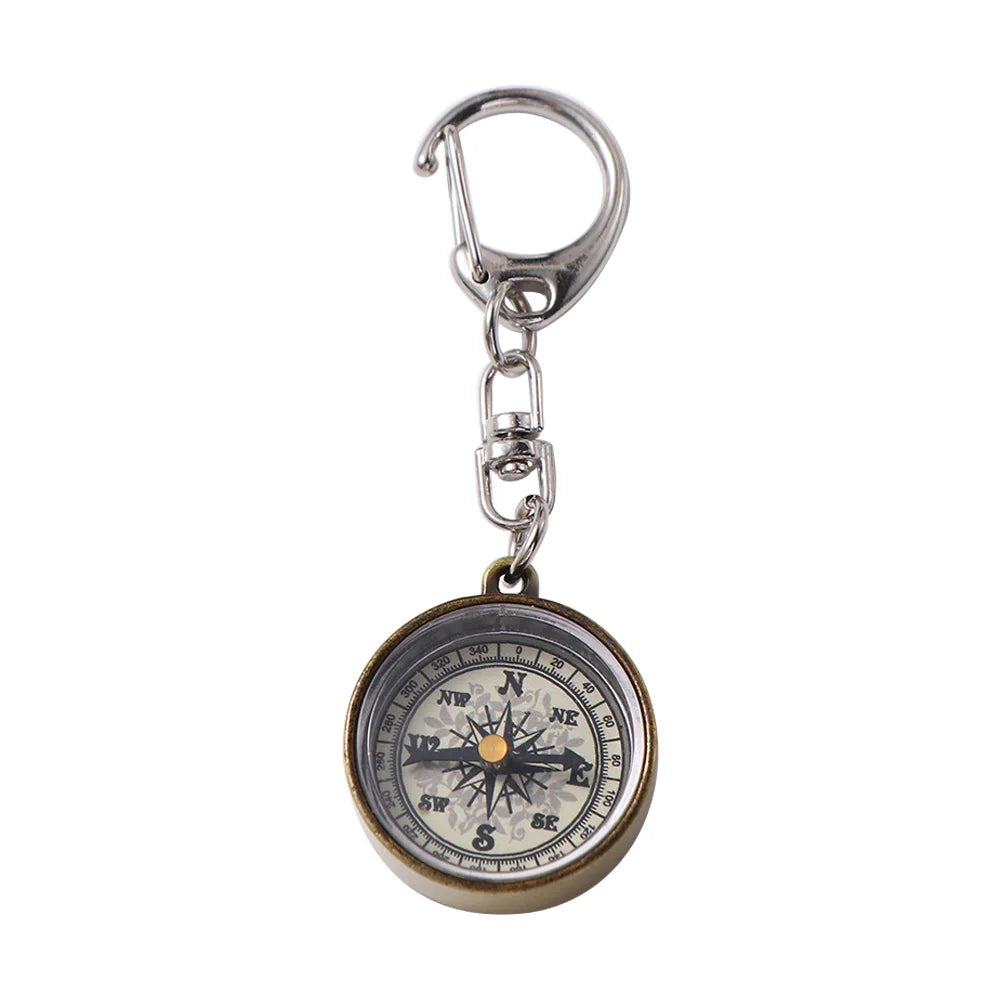 Quality Trekking Portable Keychain Travel Gift Zinc Alloy Vintage Pendant Pocket Compass Camping Compass Mini Compass Key Ring Zpaxo gold