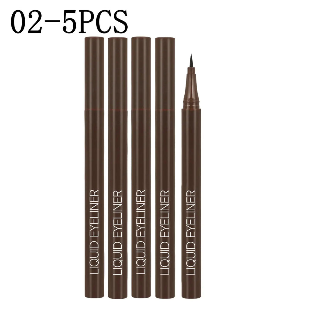 5PCS Long-Lasting Waterproof Liquid Eyeliner- Jet Black/Brown, Vegan Formula, Smudge-Proof, Effortlessly Creates a Flawless Look Zpaxo 02-5PCS