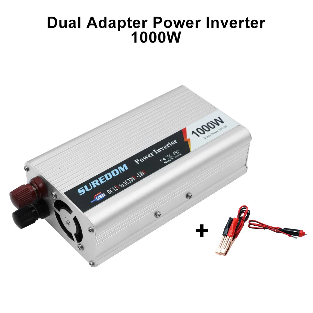 Car Inverter DC 12V AC 220V Universal Socket USB Charger Port Cigar