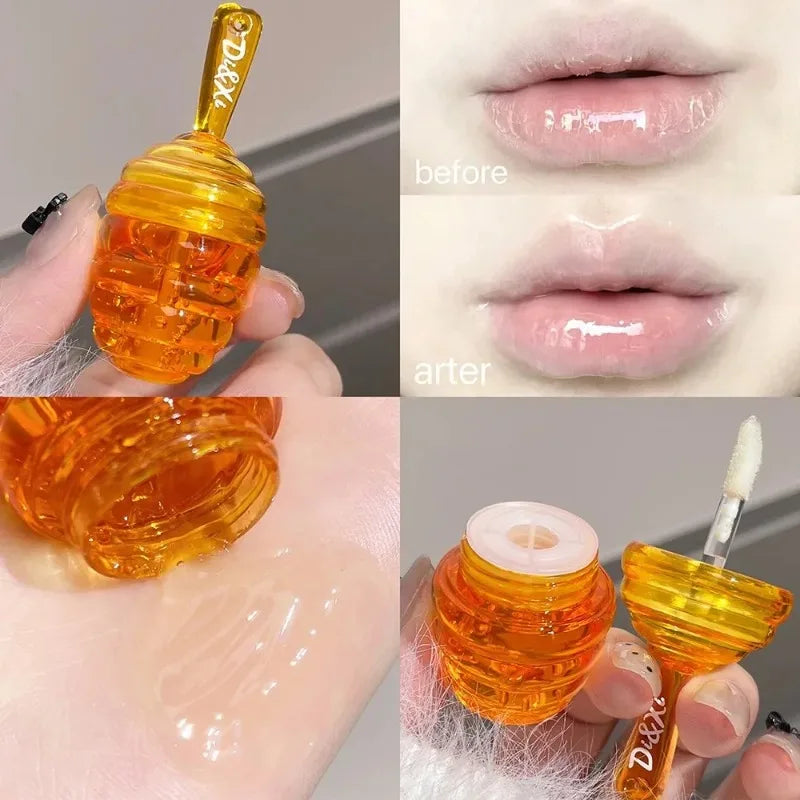 Small Honeypot Lip Oil Long Lasting Moisturizing Fading Pattern Water