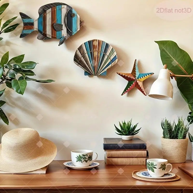 3-Piece Wooden Ocean Wall Decor – Nautical Hanging Signs Set Wooden Wall Decor Zpaxo