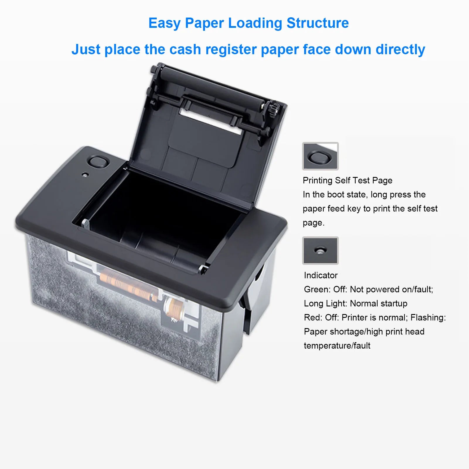 Embedded Thermal Receipt Printer Serial Port Microcontroller Secondary Development MCU Printing Module USB TTL 232 BT Port Zpaxo