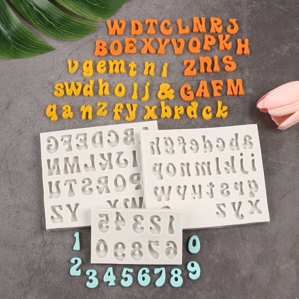 Alphabet Number Silicone Mold Cake Decorating Uppercase Lowercase Letter Fondant Chocolate Candy Sugarcraft Baking Mould Zpaxo