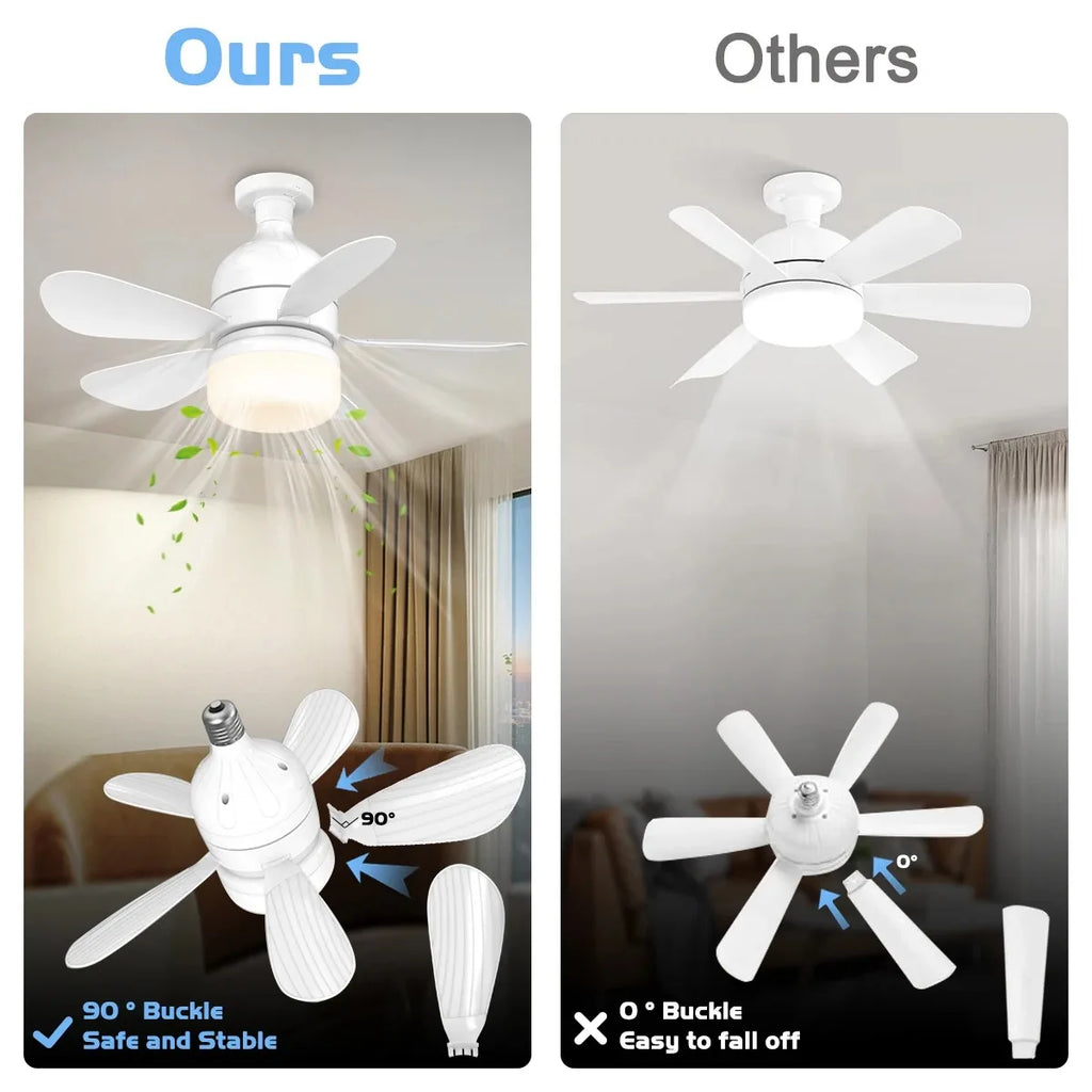 Indoor Fan Light Bulb Dimmable LED Ceiling Fans Lights Remote Zpaxo