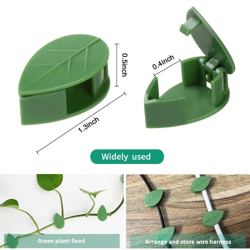 10-Pack Leaf Plant Climbing Wall Clips & Cable Organizer