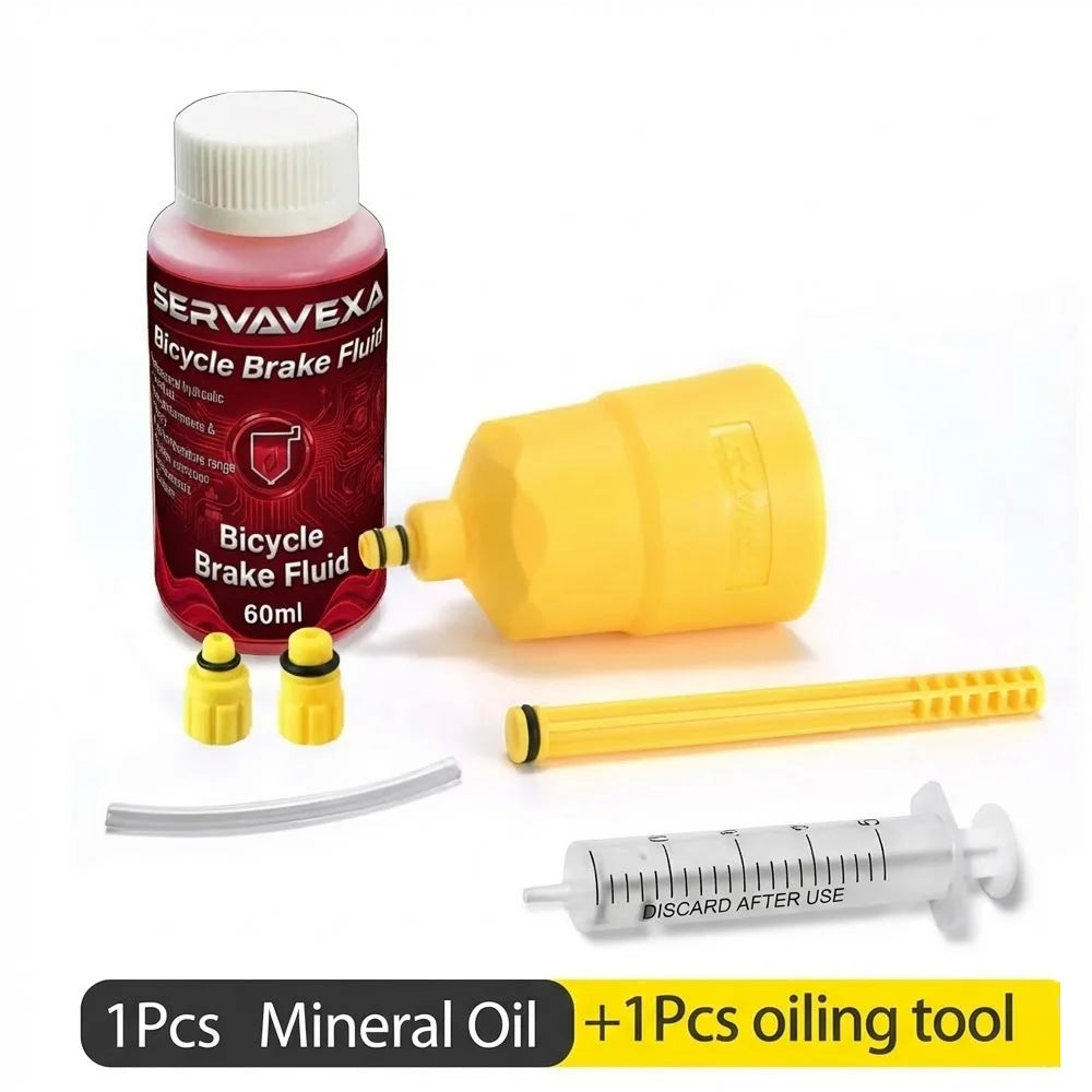 Hydraulic Bike Brake Bleed Kit + 60ml DOT 5.1 & Mineral Brake Oil Fluid, Disc Brake Maintenance Syringe Funnel Tool Set Zpaxo Includes 1 bottle 1