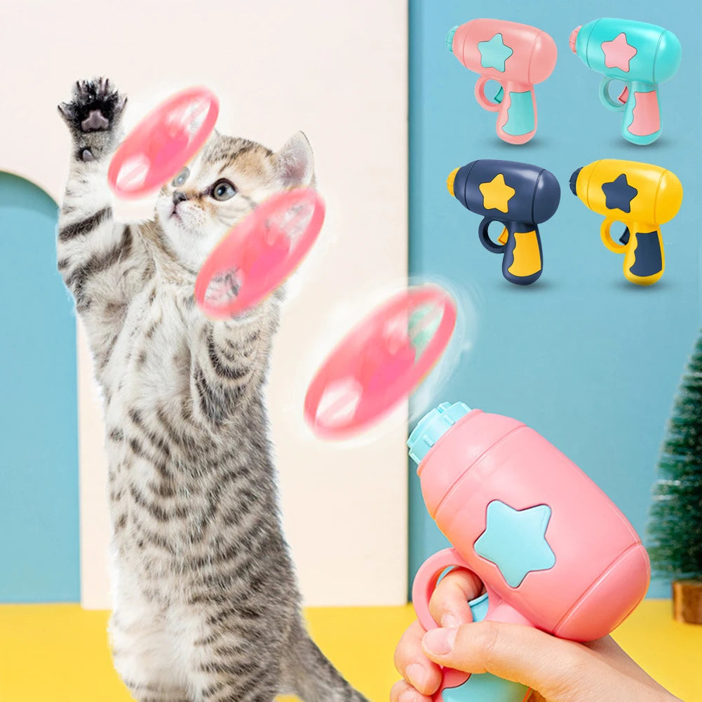 Funny Cat Toy Interactive Play Pet Training Mini Flying Disc Windmill