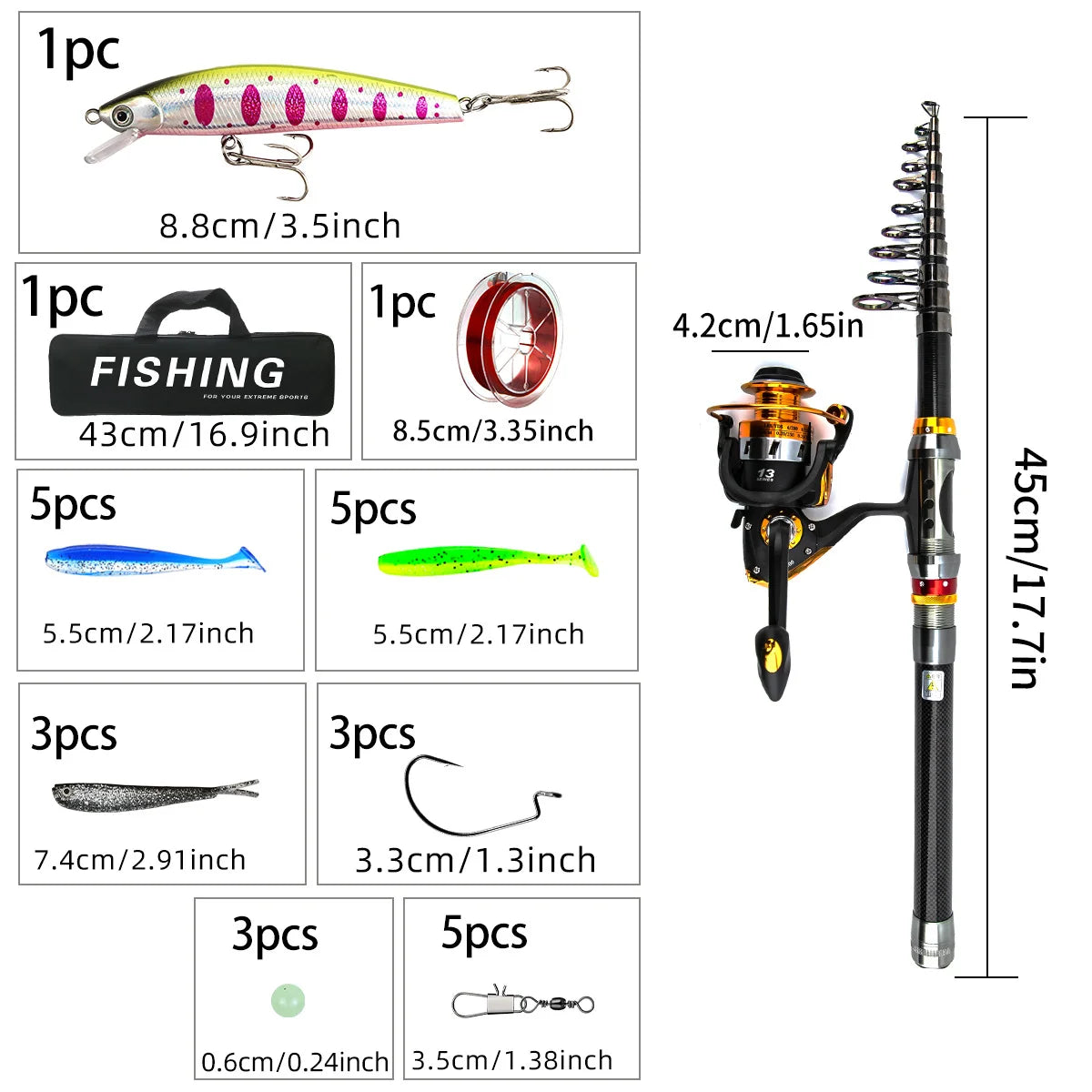 Carbon Fiber Telescopic Fishing Rod – Spinning & Baitcasting