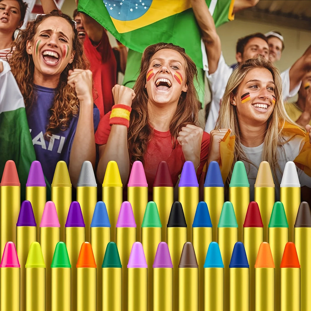28/36 pcs Face & Body Paint Crayons Set,Non-Toxic Safe Makeup Sticks,Face & Body Painting Art Crayons kit For Mardi Gras Makeup Zpaxo
