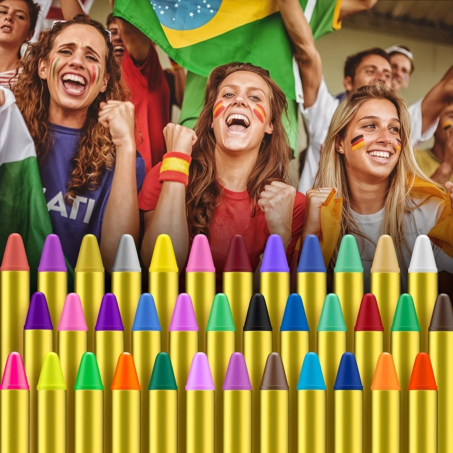 28/36 pcs Face & Body Paint Crayons Set,Non-Toxic Safe Makeup Sticks,Face & Body Painting Art Crayons kit For Mardi Gras Makeup Zpaxo