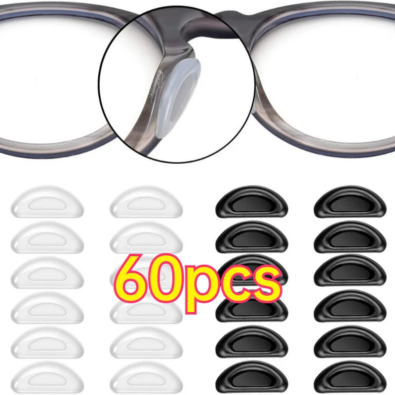 10 Silicone Adhesive Nose Pads Glasses Non-slip Transparent Eyewear