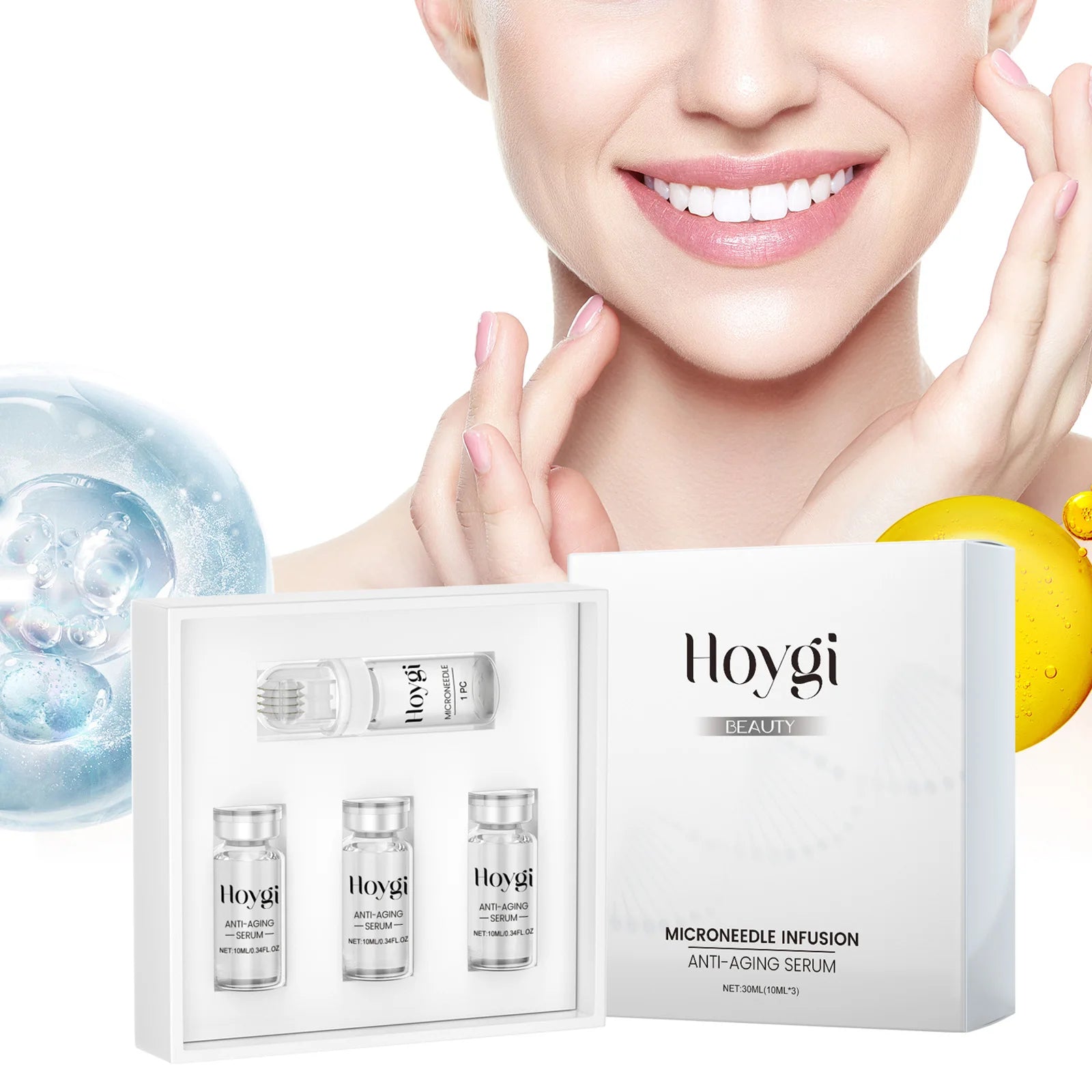 Hoygi Hyaluronic Acid Microneedle Roller Set – Anti-Aging Serum Microneedle Roller Serum Set Zpaxo