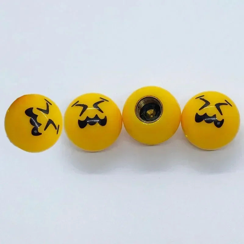 4-Pack Fun Tire Valve Stem Caps – Dustproof Car & Motorcycle