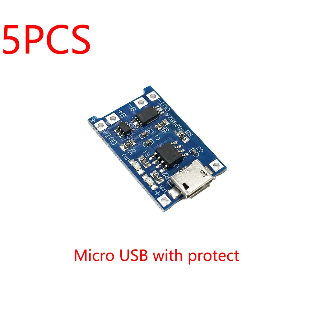 TP4056 5V 1A Type-c Mini USB Micro 18650 Lithium Battery Charger Zpaxo 5pcs