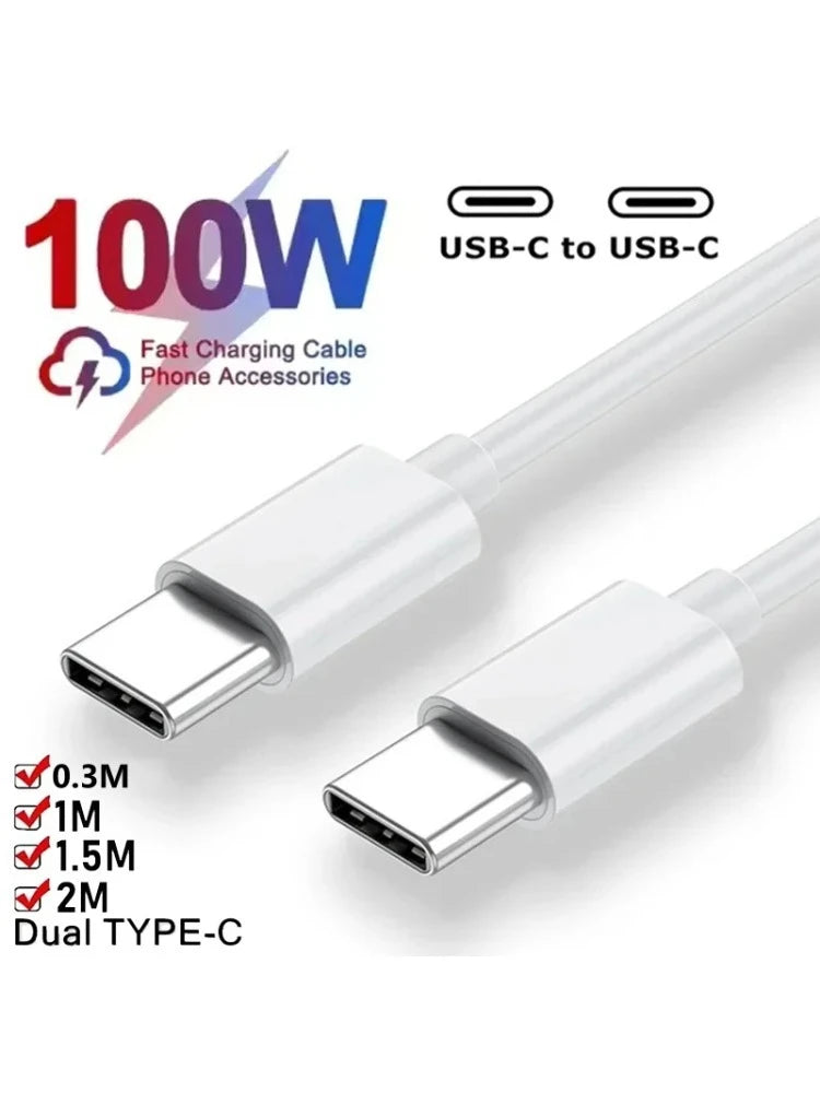 4PCS USB C to USB C Cable 100W Fast Charging Charger for iPhone 17/16/15 Samsung Xiaomi Huawei - High-Speed Data Sync Cable Set Zpaxo