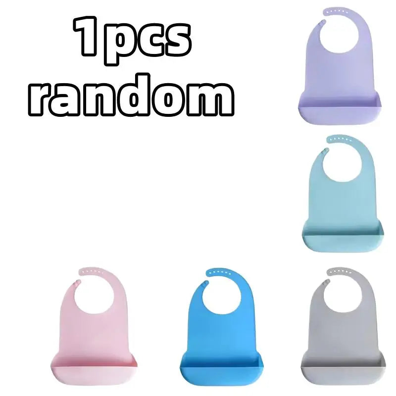 1pcs random Large Adult Bib – 6 Adjustable Sizes, Waterproof & Easy Clean, Soft 3D Design for Senior Home Care Zpaxo 1pcs random