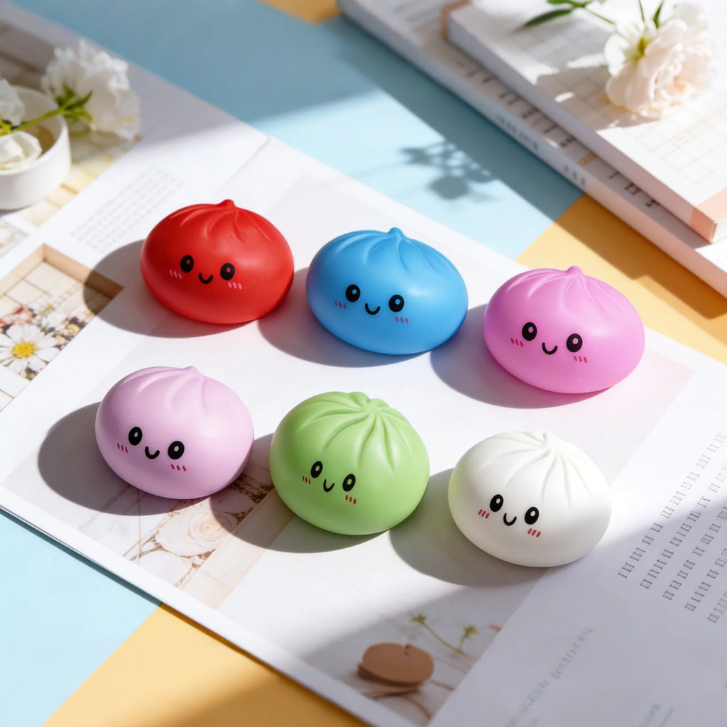 Dumpling Stress Ball Squeeze Sensory Toy – 6 Colors Stress Relief Toy Zpaxo