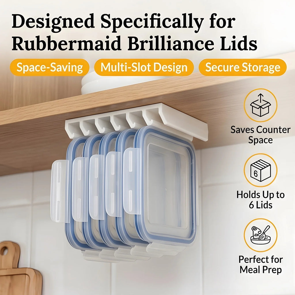 Under Cabinet Organizer Rack Kitchen Food Container Lid Holder Space