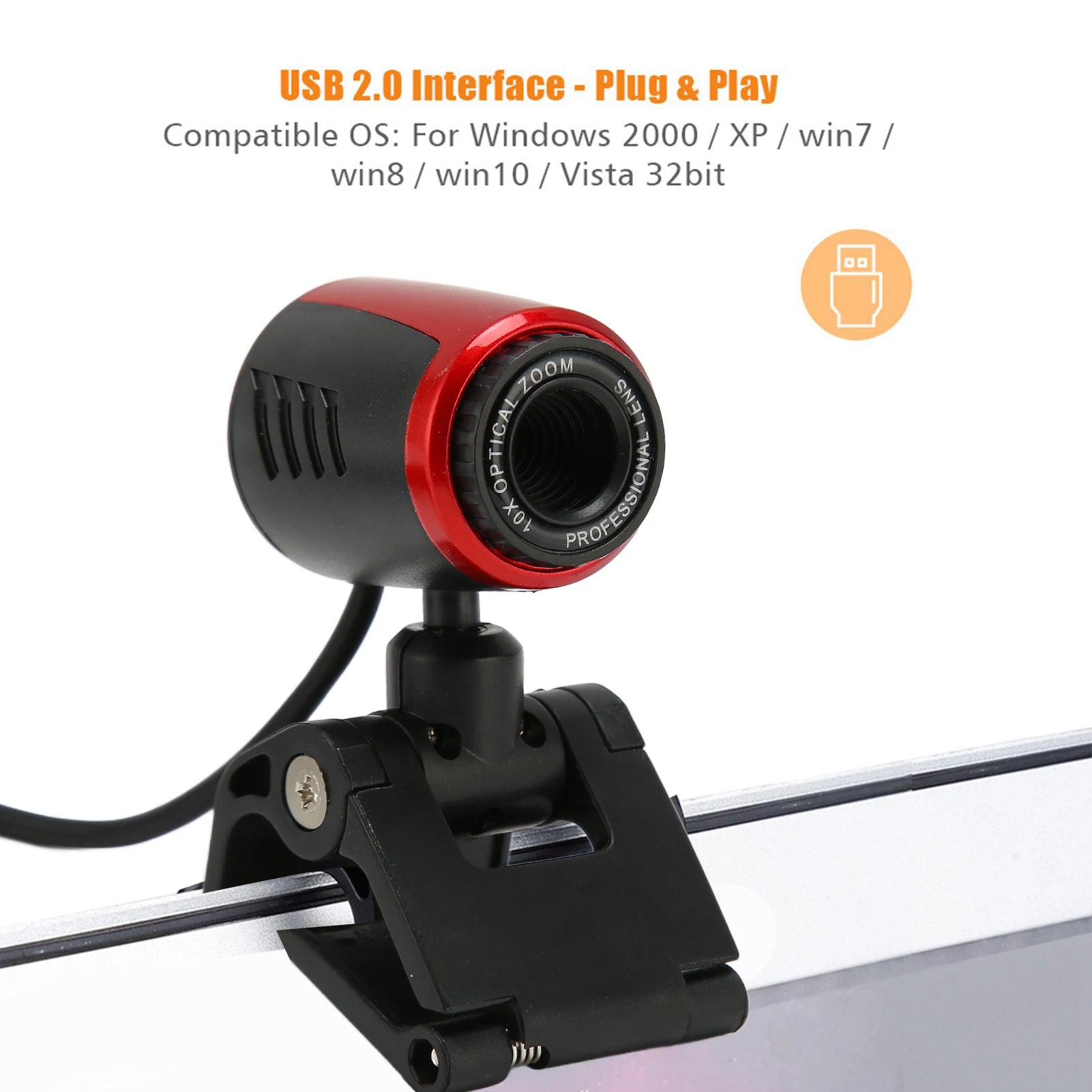 USB2 0 MIC HD Webcam Web Camera Cam 360 Degree Computer Laptop Skype