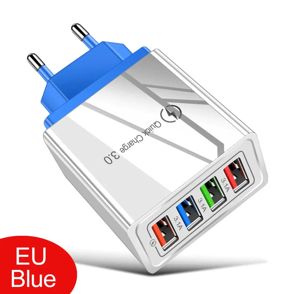 Iphone 14 USB Charger Quick Charge 3 0 Samsung Xiaomi Mi Tablets Zpaxo EU Blue