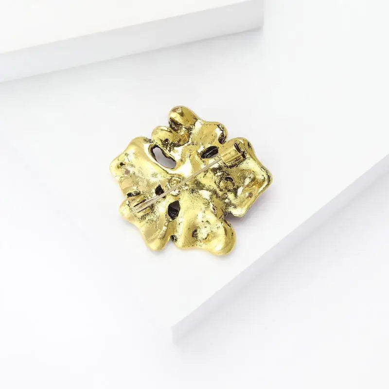 Fashion Rhinestone Plant Flower Brooches Women Clothing Coat Party Zpaxo