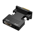 HDTV VGA Line Audio 1080P HD Female Male Converter 3 Projector Zpaxo Black