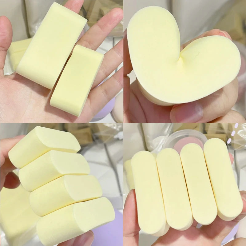 Korean Makeup Artist Makeup Sponge Powder Puff Rice Cake Shape Dry and Wet Combined Beauty Cosmetic Bevel Cut Makeup Sponge Tool Zpaxo
