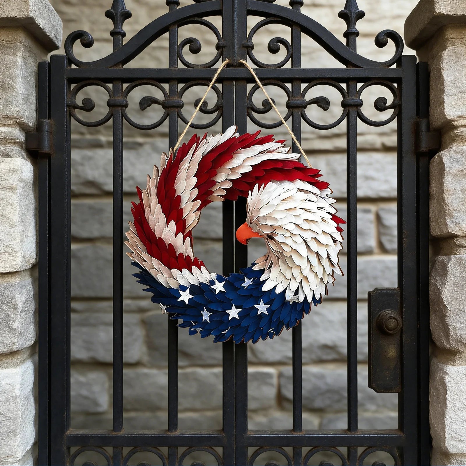 American Eagle Flag Patriotic Wreath 2026 USA 250 Decorations 2d