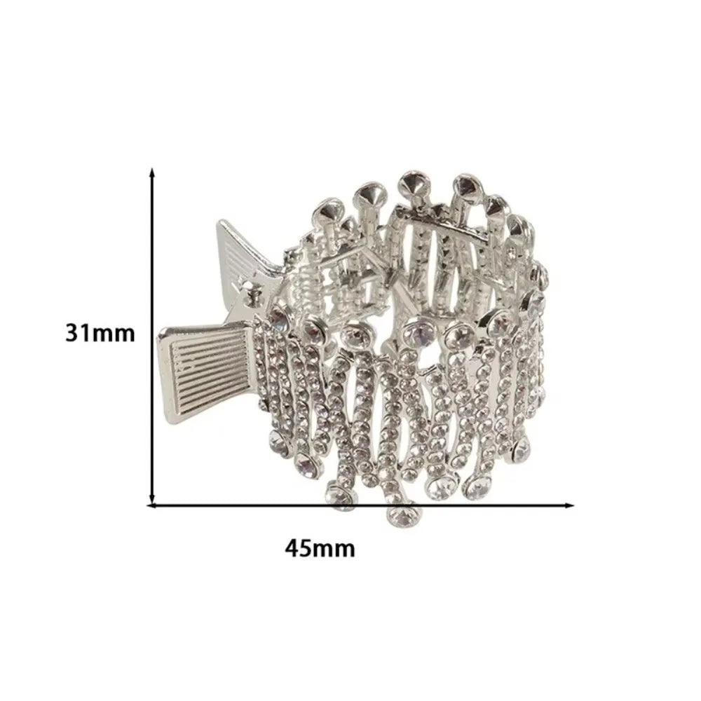 New Pearl Water Diamond High Ponytail Hair Claw Headwear Gifts Fixed Hair Shark Hair Clip Styling Tools Irregular Metal Hairpins Zpaxo