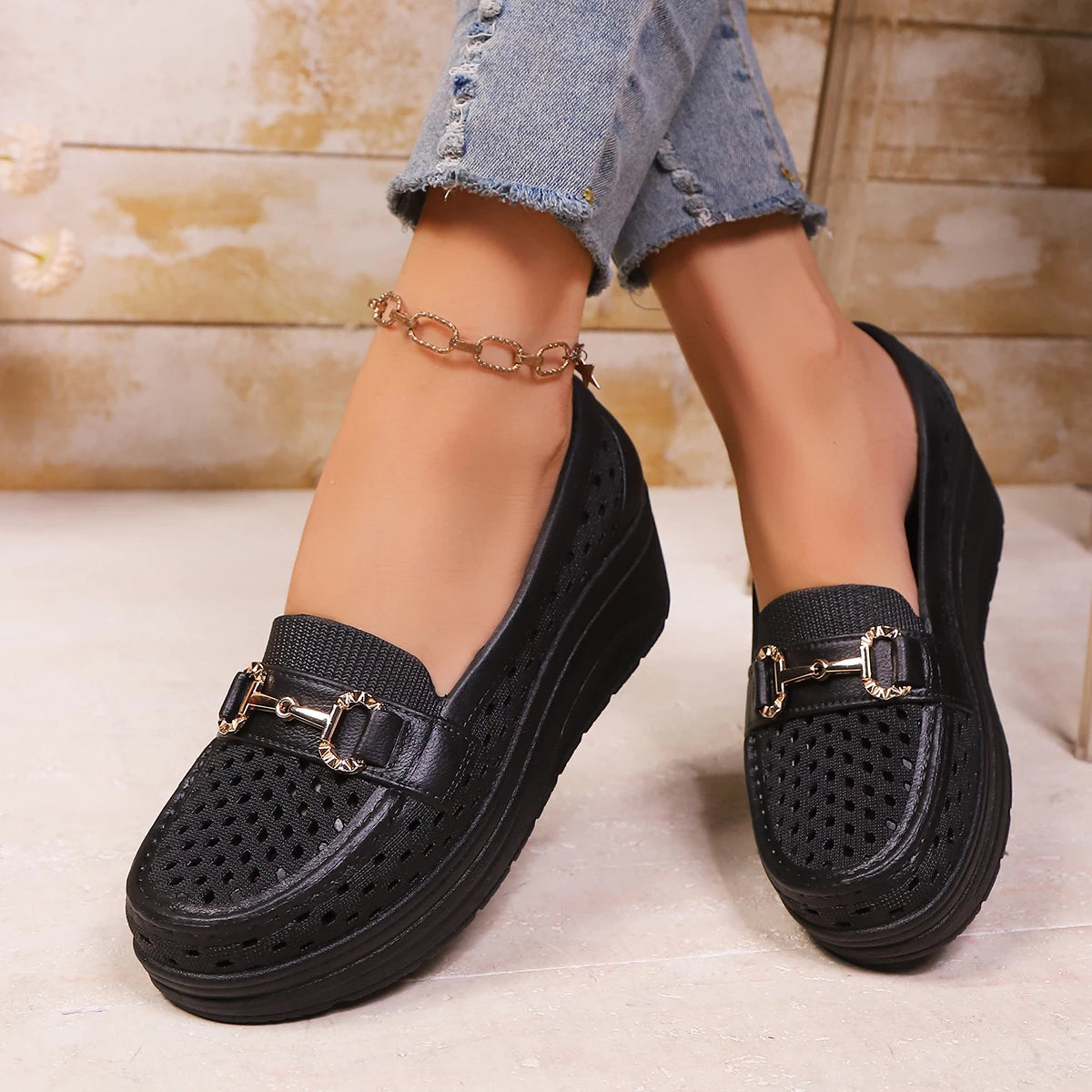 2025 New Women Sandals Fashion Breathable Wedge Shoes Summer Comfortable Sandals Thick-soled Non-slip Sports Shoes for Women Zpaxo