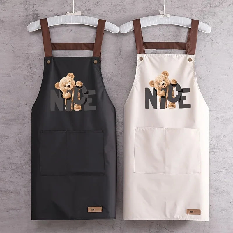 Waterproof Kitchen Apron Oil-resistant Canvas Cooking Chef Catering