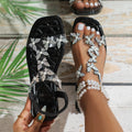 New Women Flat Sandals Summer Transparent Butterfly with Sandals Square Toe Fashion Shoes for Women Elegant Dress Sandals Women Zpaxo black 38